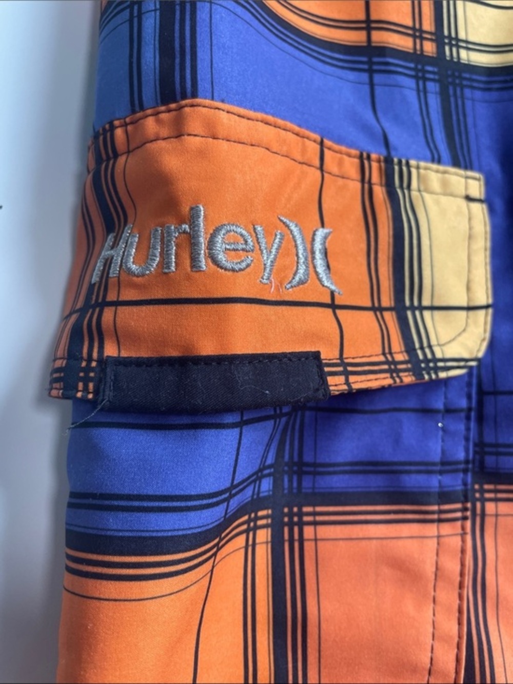 Hurley Men's Plaid Board Shorts - Blue/Orange/Yellow/Purple